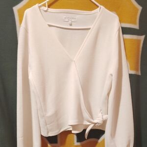 Madewell Cream Wrap Blouse